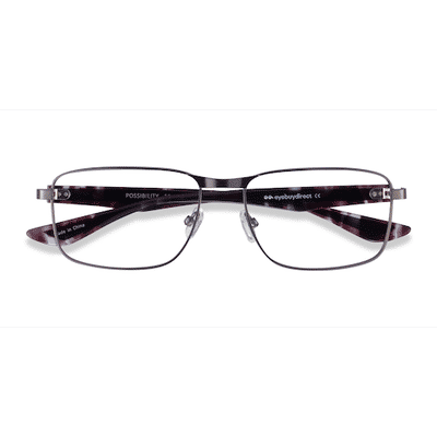 Male s rectangle Matte Gunmetal Acetate,Metal Prescription eyeglasses - Eyebuydirect s Possibility