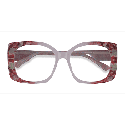 Female s square Red Floral Nude Acetate Prescription eyeglasses - Eyebuydirect s Amaryllis
