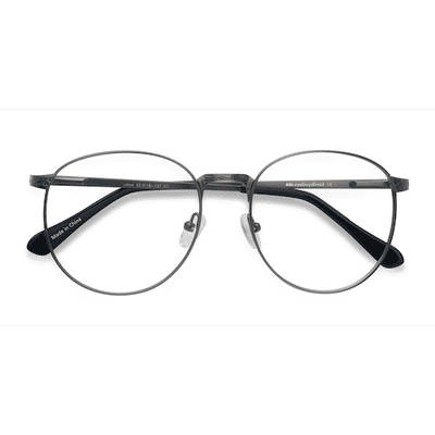 Unisex s round Gunmetal Metal Prescription eyeglasses - Eyebuydirect s Lotus