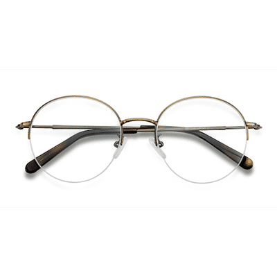 Unisex s round Bronze Metal Prescription eyeglasses - Eyebuydirect s Albee