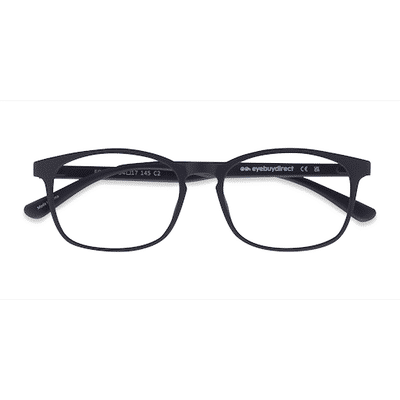 Unisex s rectangle Matte Black Plastic Prescription eyeglasses - Eyebuydirect s Forest