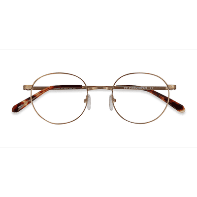 Unisex s oval Golden Metal Prescription eyeglasses - Eyebuydirect s Ledger