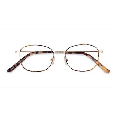 Unisex s rectangle Tortoise Metal Prescription eyeglasses - Eyebuydirect s Fortune