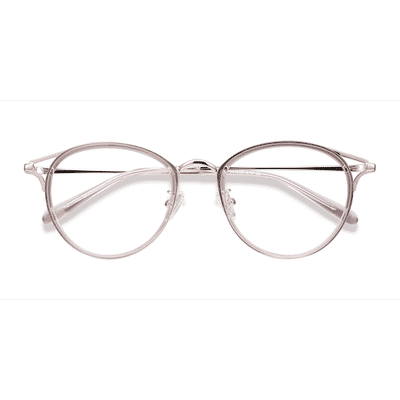 Female s round Pink Acetate, Metal Prescription eyeglasses - Eyebuydirect s Dazzle