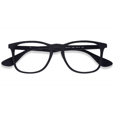 Unisex s rectangle Black Plastic Prescription eyeglasses - Eyebuydirect s Ray-Ban RB7074