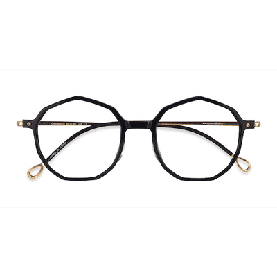 Unisex s geometric Black Gold Acetate,Metal Prescription eyeglasses - Eyebuydirect s Carmelo