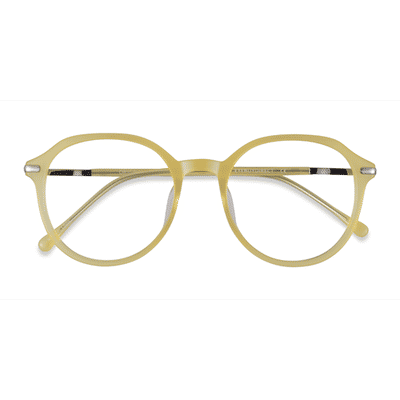 Female s round Iridescent Yellow Acetate Prescription eyeglasses - Eyebuydirect s Original