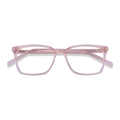 Unisex s rectangle Clear Pink Acetate Prescription eyeglasses - Eyebuydirect s Panoply