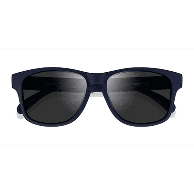 Unisex s square Navy Gray Plastic Prescription sunglasses - Eyebuydirect s Crest