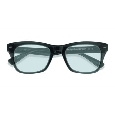 Unisex s rectangle Crystal Green Acetate Prescription sunglasses - Eyebuydirect s Kitt