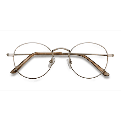 Unisex s round Silver Metal Prescription eyeglasses - Eyebuydirect s Cupertino