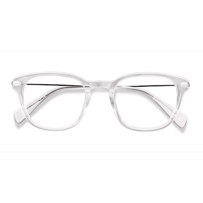 Unisex s rectangle Clear Acetate, Metal Prescription eyeglasses - Eyebuydirect s Quazar