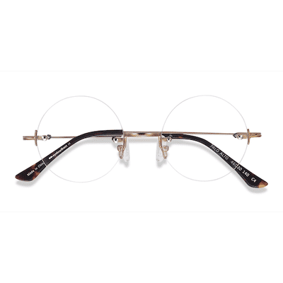 Unisex s round Golden Metal Prescription eyeglasses - Eyebuydirect s Palo Alto