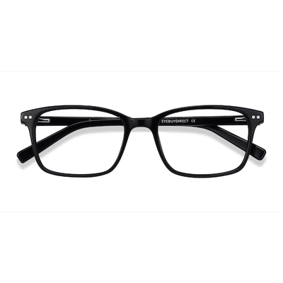 Unisex s rectangle Black Acetate Prescription eyeglasses - Eyebuydirect s Basel