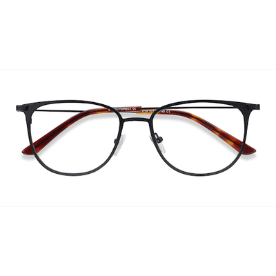 Unisex s oval Black Metal Prescription eyeglasses - Eyebuydirect s Vita