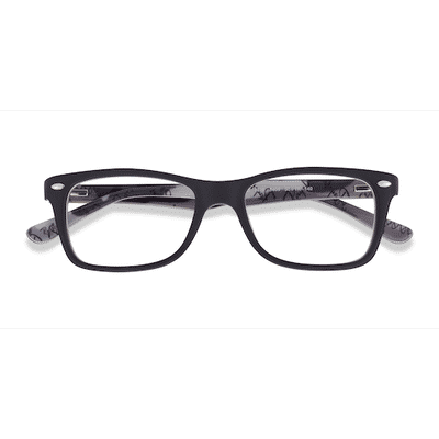 Unisex s rectangle Black & Gray Acetate Prescription eyeglasses - Eyebuydirect s Ray-Ban RB5228