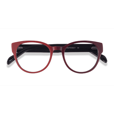 Female s round Red Acetate Prescription eyeglasses - Eyebuydirect s Sarah