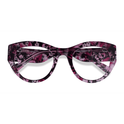 Female s horn Red Floral Acetate Prescription eyeglasses - Eyebuydirect s Angelica