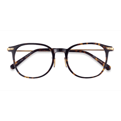 Unisex s square Tortoise Gold Acetate,Metal Prescription eyeglasses - Eyebuydirect s Hollis