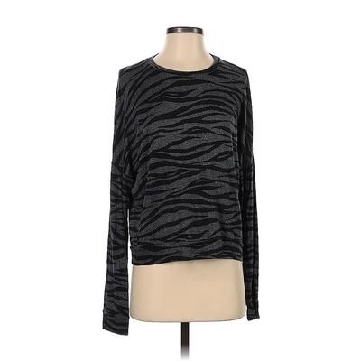 ABound Sweatshirt: Black Animal Print Tops - Women's Size Small