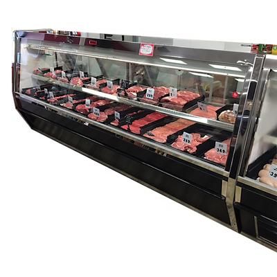 Howard-McCray SC-CMS40E-4-BE-LED 52 1/2" Full Service Red Meat Case w/ Straight Glass - 1 Level, 115v, Black