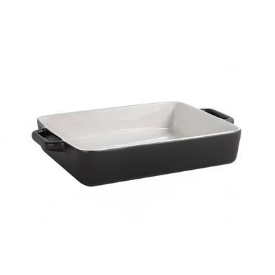 Front of the House BBO038BKC28 120 oz Rectangular Kiln Baking Dish - Porcelain, Black