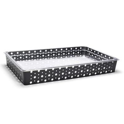 Front of the House BHO071BKI20 Rectangular Ice Housing / Pan Set- 20 3/4" x 12 3/4" x 2 3/4", Iron, Matte Black