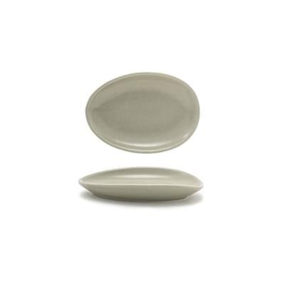 Front of the House DAP077GYP23 Oval Tides Plate - 5 1/2" x 4", Porcelain, Pumice, Gray