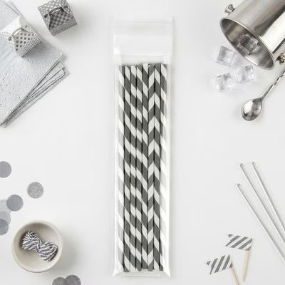 Crystal Clear Baggies with Self Sealing Flap - Ideal for 7" to 8" Bookmarks or Multiple Straws Bag Size: 2 1/4" x 8 1/2" 100 Bags