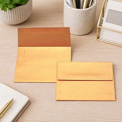 A2 5 3/4" x 4 3/8" Stardream Metallic Envelope Sunrise Gold 50 Pieces E825