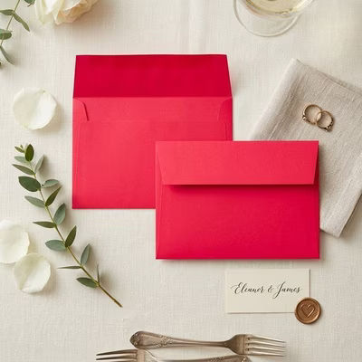 A6 6 1/2" x 4 3/4" Astrobright Envelope Holiday Red 50 Pieces E5109