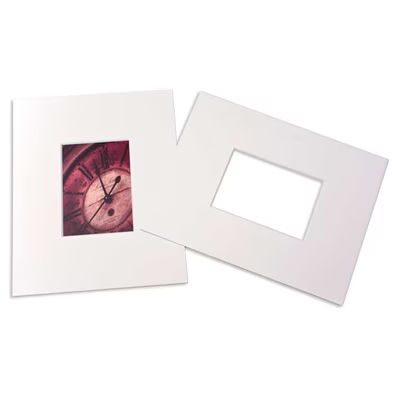 Double Thick Single Mats, White 11" x 14" Outer Cut, 4 1/2" x 6 1/2" Inner Cut 25 Pack