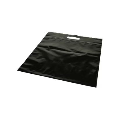 Black Zip Top Handle Bags, 3 mil 13 1/4" x 13 1/4" + 2.5" Handle 100 pack