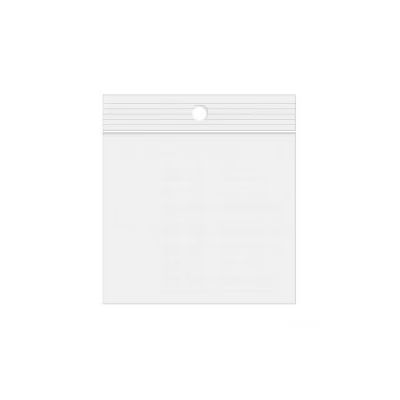 LDPE Zip Top Bag, 2 mil Round Hang Hole 3" x 3" 100 pack