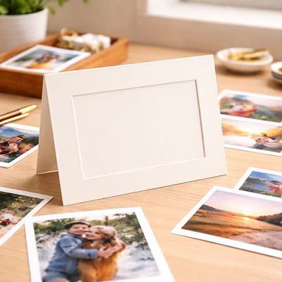 5 1/8" x 7" Natural Frame Card with 4" x 6" Window Cut for 4 1/4" x 6 1/4" to 5" x 7" print 25 Pieces