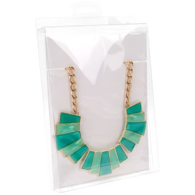 Crystal Clear Center Hang Tab Hanging Box - Great for Craft Supplies Cards or Necklaces Box Size: 5 3/8" x 1" x 7 3/8" 25 Boxes