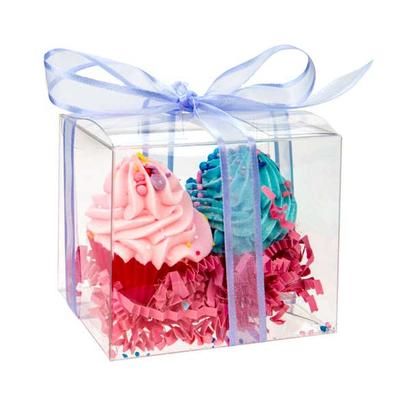 Clear Boxes - Great for Mini Cupcakes Mini Soap Mini Magnets Candy Box Size: 3 5/8" x 2 5/8" x 3" 25 Boxes Crystal Clear Boxes