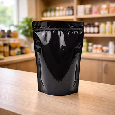 XXL Odor Proof Gusset Zip Pouch Bags Opaque Black - High Barrier Holds 2 Pounds Size: 9" x 4 3/4" x 13 1/2" 100 Bags Pouches