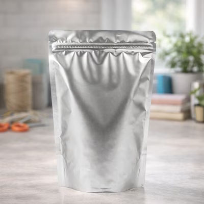 Best Odor Proof Gusset Pouch Bags Silver High Barrier - Holds 6 oz. - 11 oz. Size: 5 7/8" x 3 1/2" x 9 1/8" 100 Bags Pouches