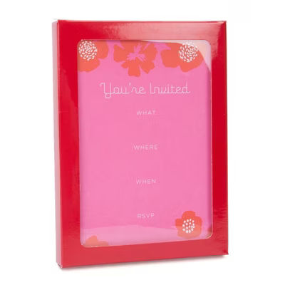Gloss Red Kraft Paper Window Box with Attached PET Sheet A6 4 7/8" x 5/8" x 6 5/8" 25 pack