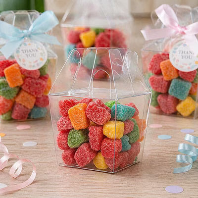 Large Clear Takeout Box - Great For Party Favors Gummy Bears Jewelry Box Size: 2 3/8" x 2" x 2 1/8" 25 Boxes Crystal Clear Boxes