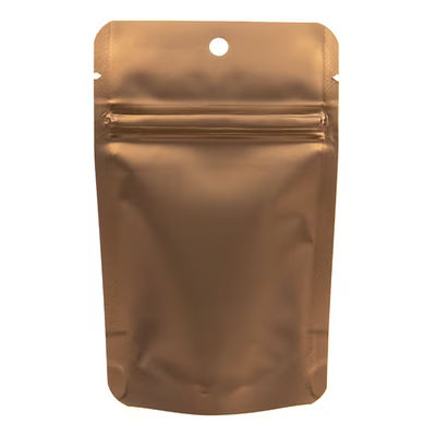 XS Smell Proof Resealable Pouch Bags Bronze Metallized High Barrier - Holds 1 oz. Size: 3 1/8" x 2" x 5 1/8" 100 Bags Pouches