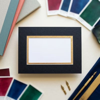 11" x 14" Double Mat Black/Gold 7 5/8" x 9 5/8" Inner Cut 10 pack