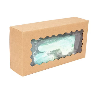 Kraft Paper Window Box w/ Scalloped Window 2 3/4" x 1 7/16" x 5 1/2" 25 pack