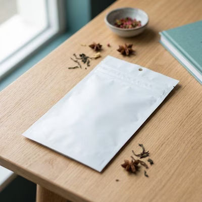 Matte White Hanging Zipper Barrier Bags w/ Child Resistant Zipper 4? x 6 1/2? 100 Pack CRHZB5MW