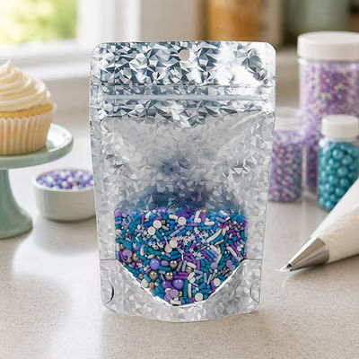 Holographic Ice Backed Stand Up Pouch w/ Hang Hole 4? x 2 3/8? x 6? 25 Pack ZBGHI2C