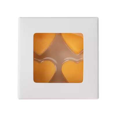 White Kraft Artisan Candy Box Set, Heart Insert 2 3/4" x 13/16" x 2 11/16" 25 pack
