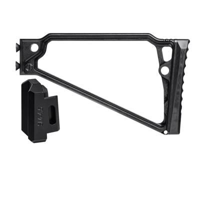 JMac Customs TS-8RP Stock 4.5mm Folding Aks w/Rubber Butt Pad Black TS-8RP+SM-4.5