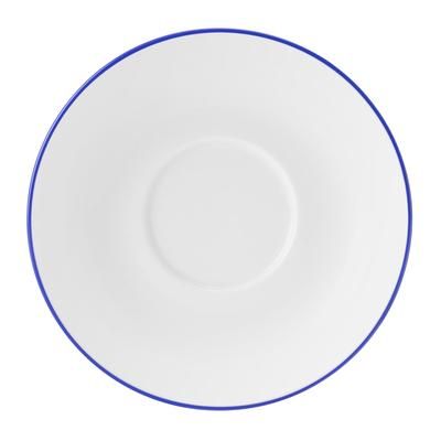 Mikasa Hospitality 5305733 6 29/100" Round Bistro Saucer - Porcelain, Blue Pinstripe, Bistro Pinstripe Series, Dishwasher safe, White, Case of 36