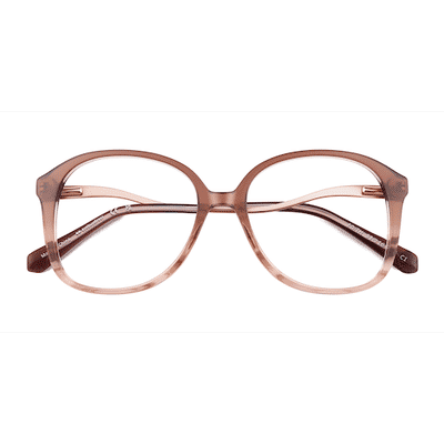 Female s round Brown Pearl Acetate Prescription eyeglasses - Eyebuydirect s Edith